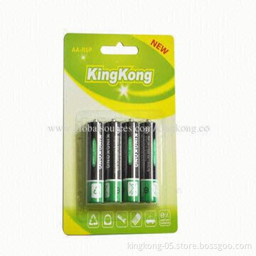 AA Carbon Zinc Batteries with 1.5V Voltage, CE, RoHS and REACH Marks